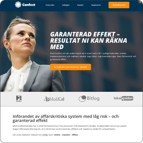 Confects webbplats är byggd med HubSpot