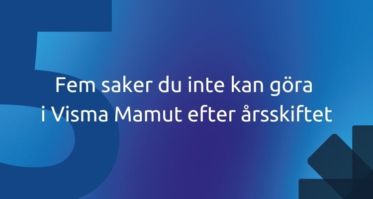 Fem saker du inte kan göra i Visma Mamut efter årsskiftet