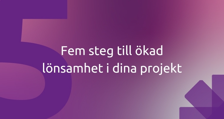 Fem steg till ökad lönsamhet i dina projekt