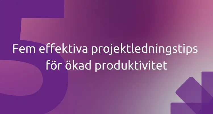 Fem effektiva projektledningstips för ökad produktivitet