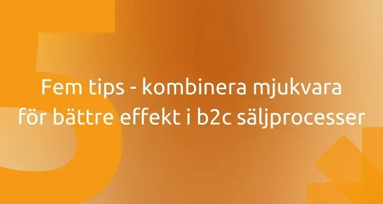 Fem tips - kombinera mjukvara för bättre effekt i b2c säljprocesser