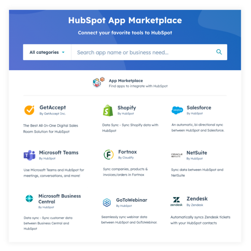 HubSpot CRM marketplace apps and integrationer confect