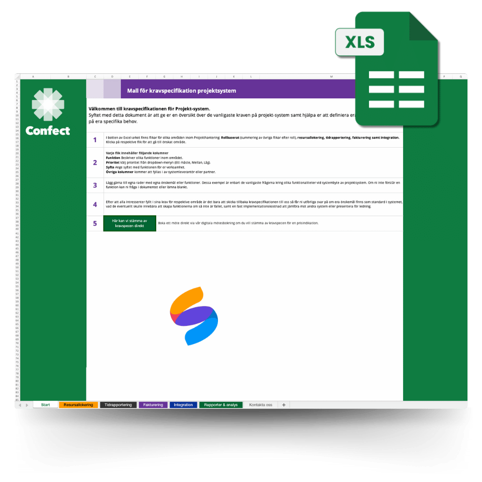 Kravspec projkethantering Excel